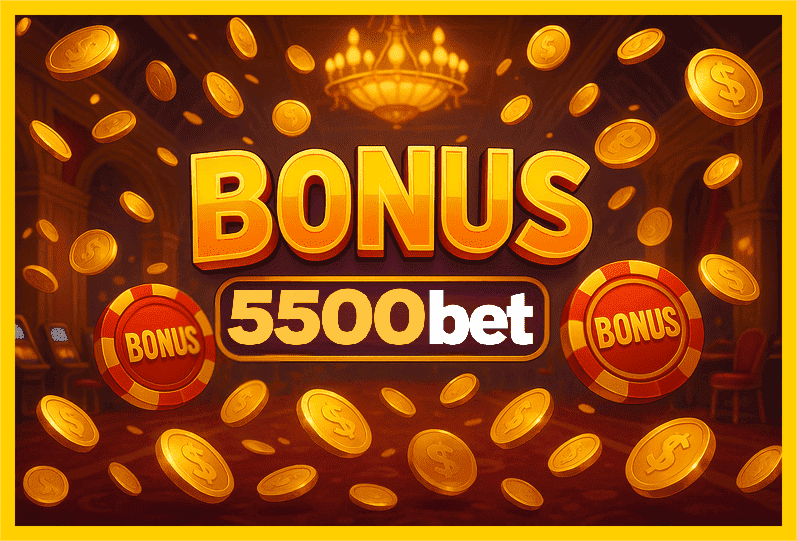 Imagem promovendo bônus 5500BET com recompensas imperdíveis.